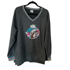 Buc-Ee’s Womens Long Sleeve V-Neck Cotton Blend Knit Christmas Sweater Sz XL GUC